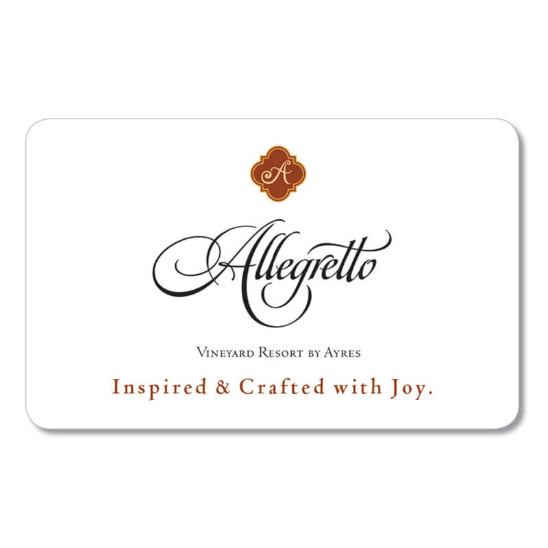 Allegretto Vineyard Resort by Ayres key card.