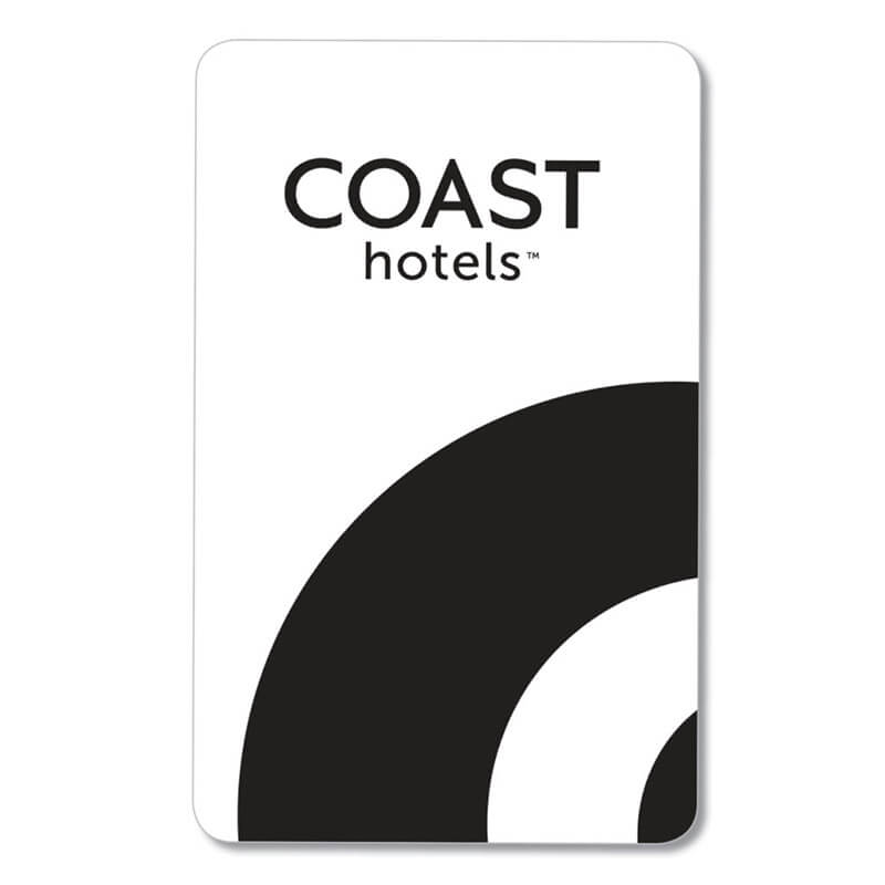 Coast Hotels RFID key card. White and black.