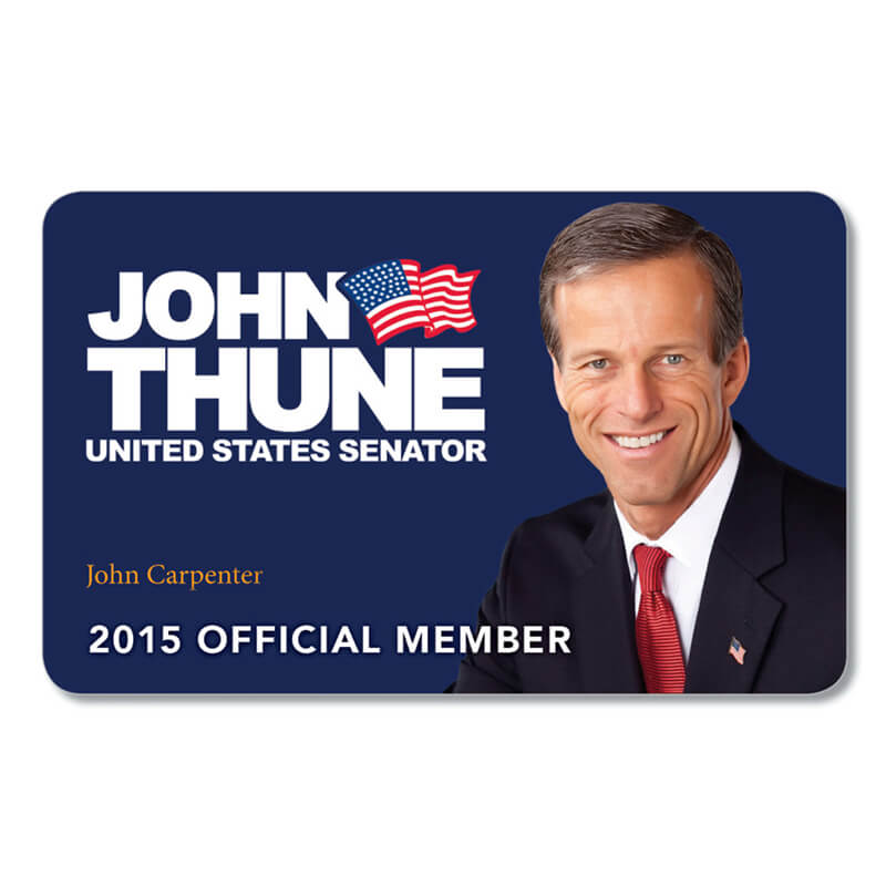 John Thune US Senator membership card.