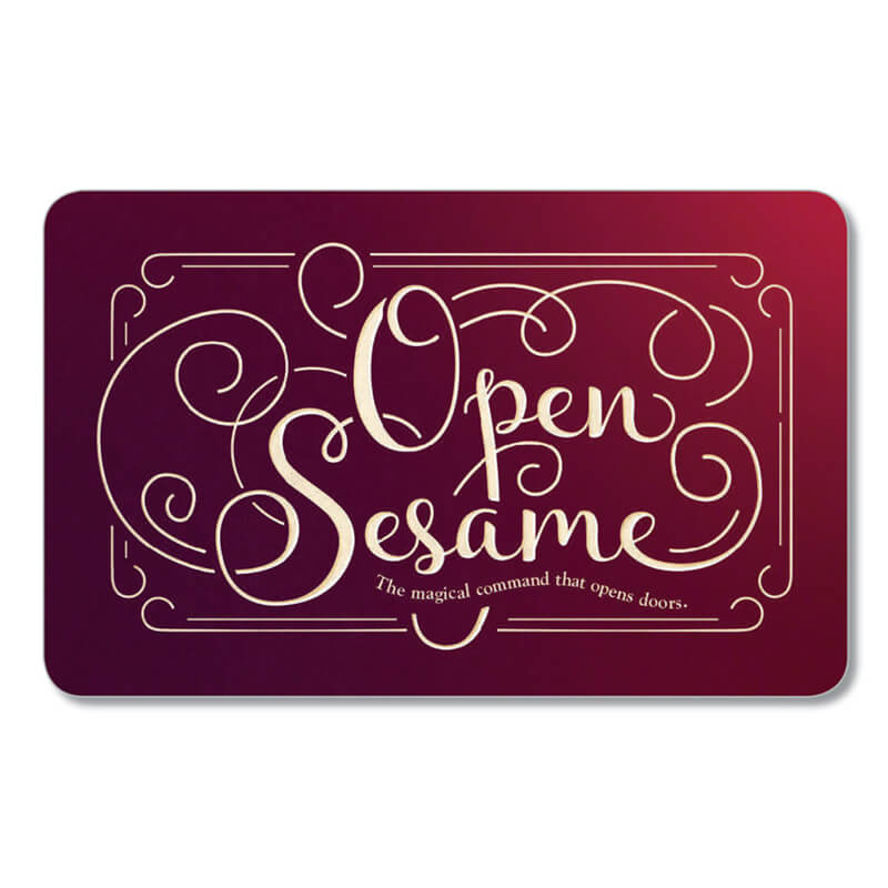 Camelot Inn Open Sesame hotel key card.