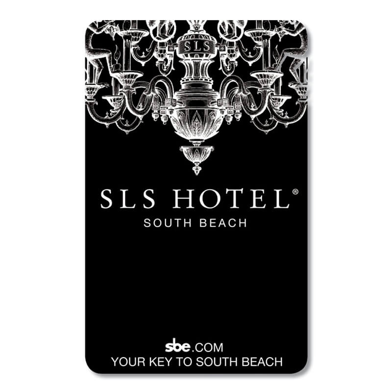 SLS Hotel RFID Key Card. Black with Chandelier.