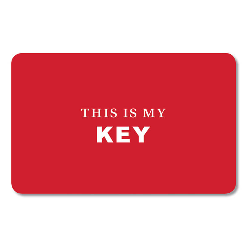 The Nolitan Hotel Key Card. Red with This is My Key in white.