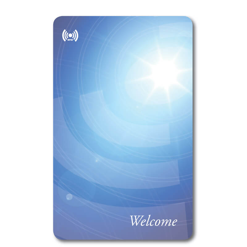 Generic blue hotel key card front